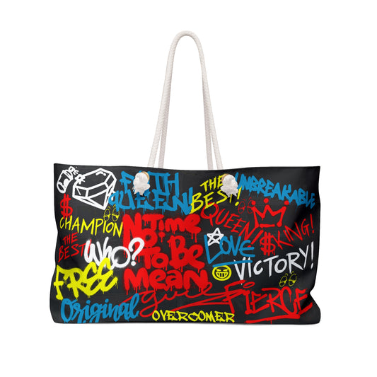 Graffiti Weekender Bag - Black